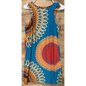 Aryeh Anthropologie Woman’s Small Mod Sheath Dress  Sunflower Stretch Colorful